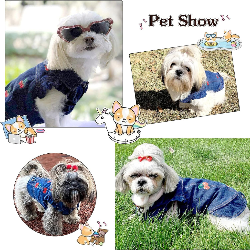 SILD Pet Clothes Dog Jeans Jacket Denim Shirt Small Medium Dogs Lapel Vests
