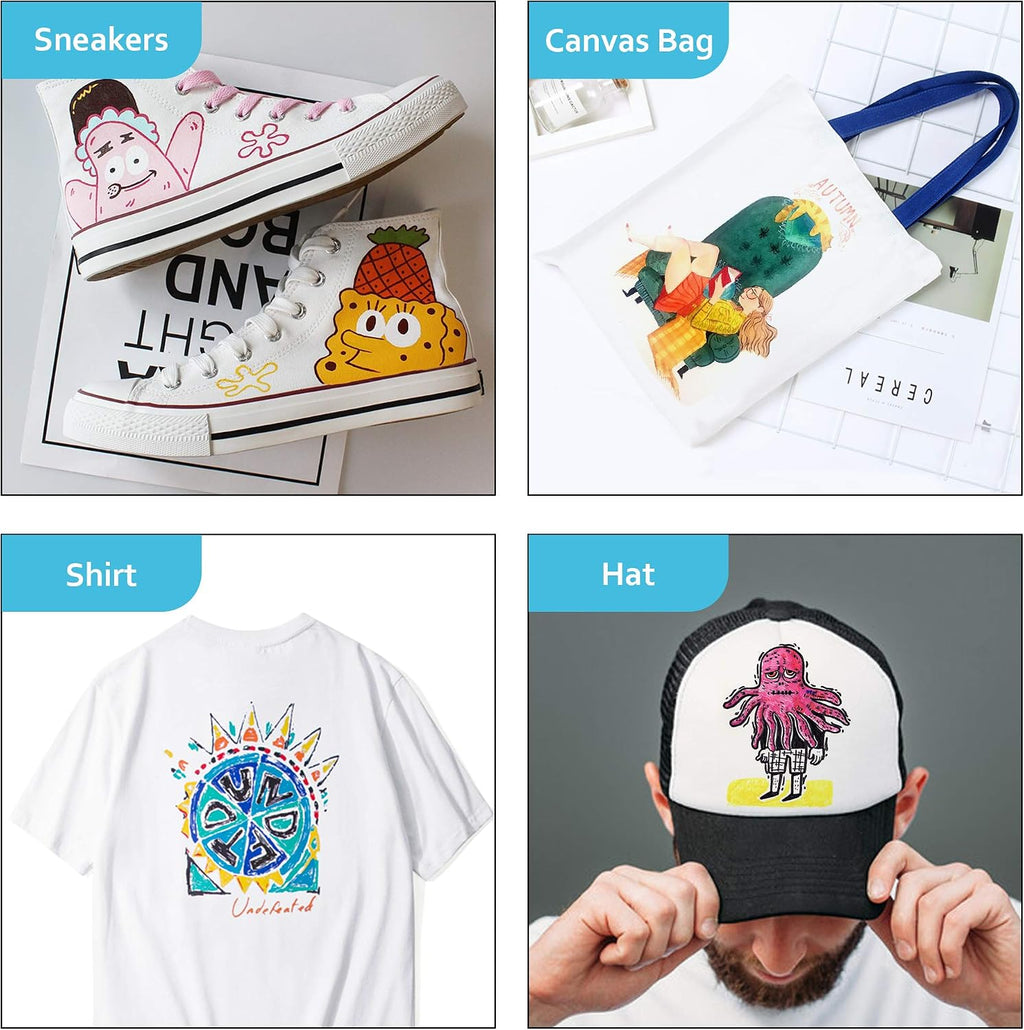 Fabric Markers, Lelix 36 Colors Permanent Fabric Pens for Writing Painting on T-Shirts Clothes Sneakers Canvas, Child Safe & Non-Toxic for Kids Adults