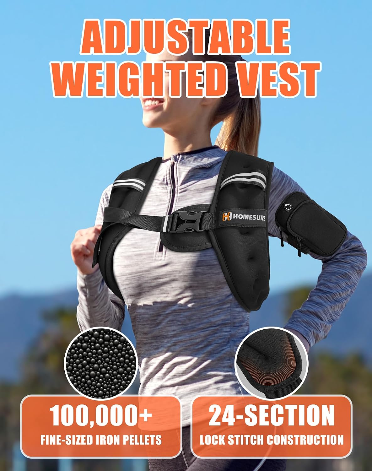 HOMESURE Weighted Vest with Reflective Stripe