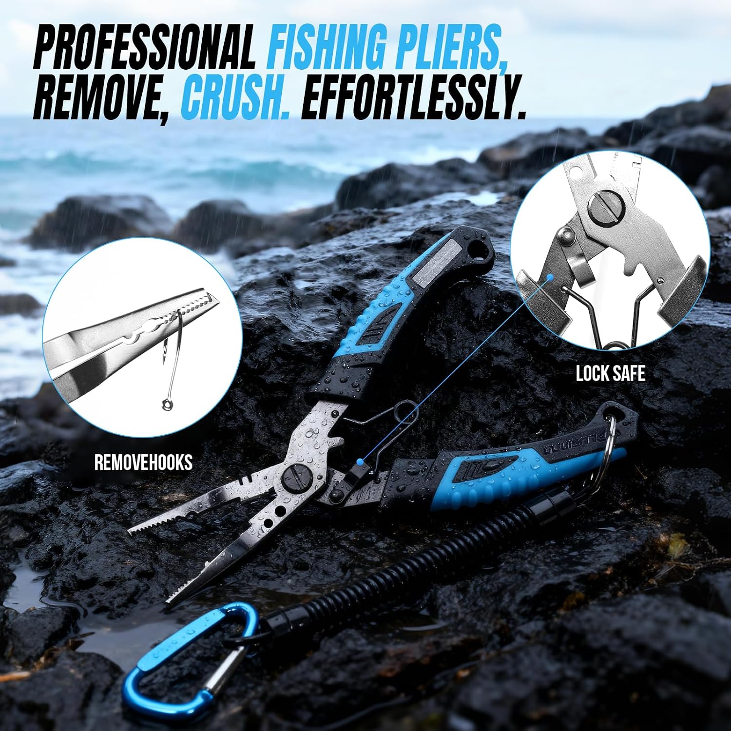 PLUSINNO 9PCS Fishing Gear, Fishing Tools with Tools Bag, Fishing Accessories, Corrosion Resistant Fishing Pliers Kit, Fishing Knife, Fish Lip Gripper, Fishing Scale, Towel, Fishing Gifts for Men