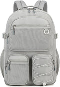 Lohol Water Resistant Daypack with Mulitiple Pockets for School Travel Outdoor College, 15.6 inch Laptop Backpack for Men and Women (Grey)