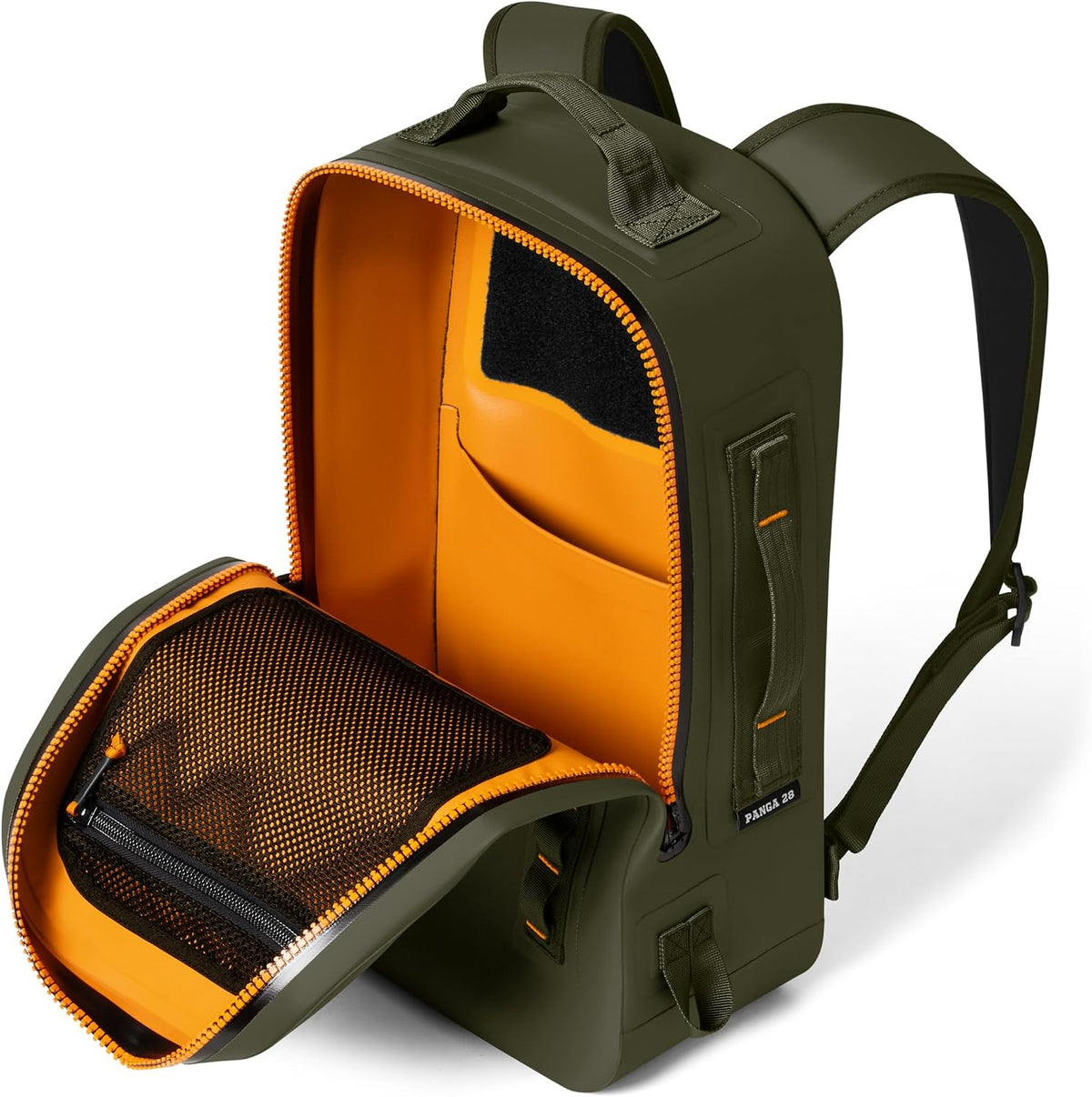 YETI Panga 28 Airtight Waterproof Submersible Backpack, Olive/King Crab Orange
