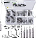 THKFISH Fishing Weights Sinkers Set, 28PCS Fishing Sinker Drop Shot Weights Kit,Drop Shot Rig Wacky Hooks for Saltwater Freshwater Bass Fishing