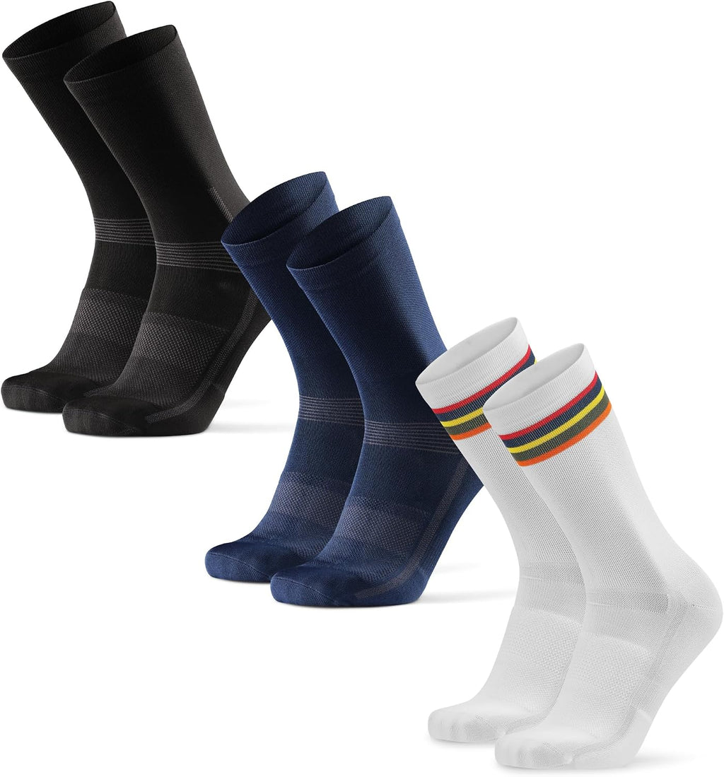 DANISH ENDURANCE Crew Cycling Socks, Fast-Dry & Cushioned, 3 & 5-Pack