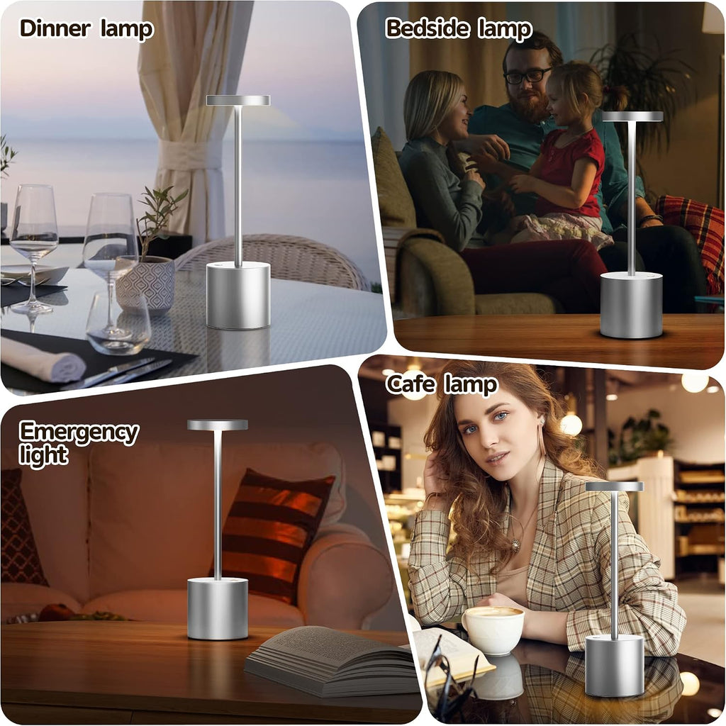 2Pack Cordless Rechargeable LED Restaurants Outdoor Table Lamp