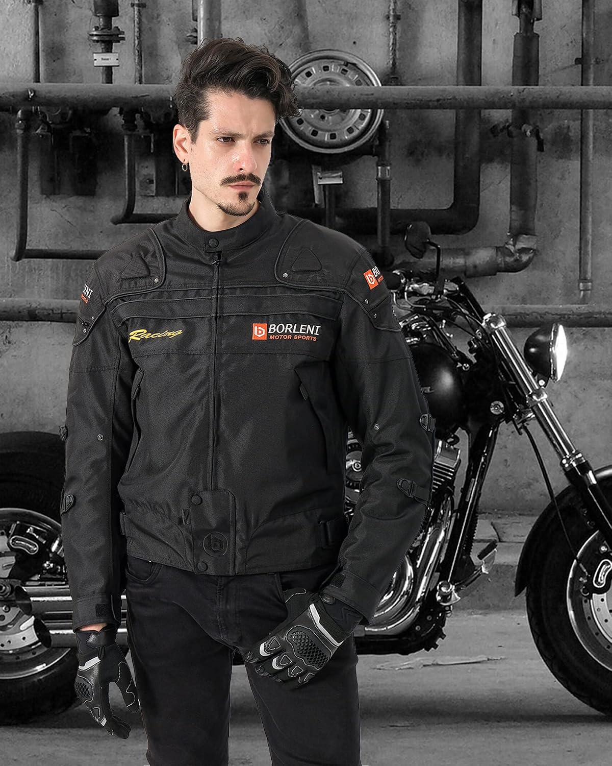 BORLEN Motorcycle Jacket for Men with Armor CE Certified Riding Jacket