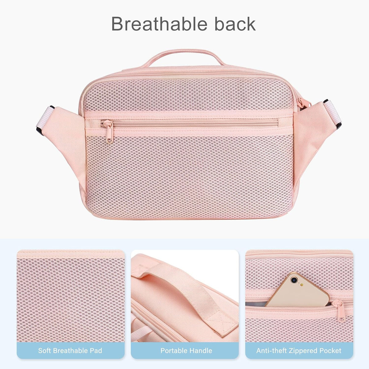 MOSISO Camera Shoulder Bag Camera Case Crossbody Sling Purse, Pink