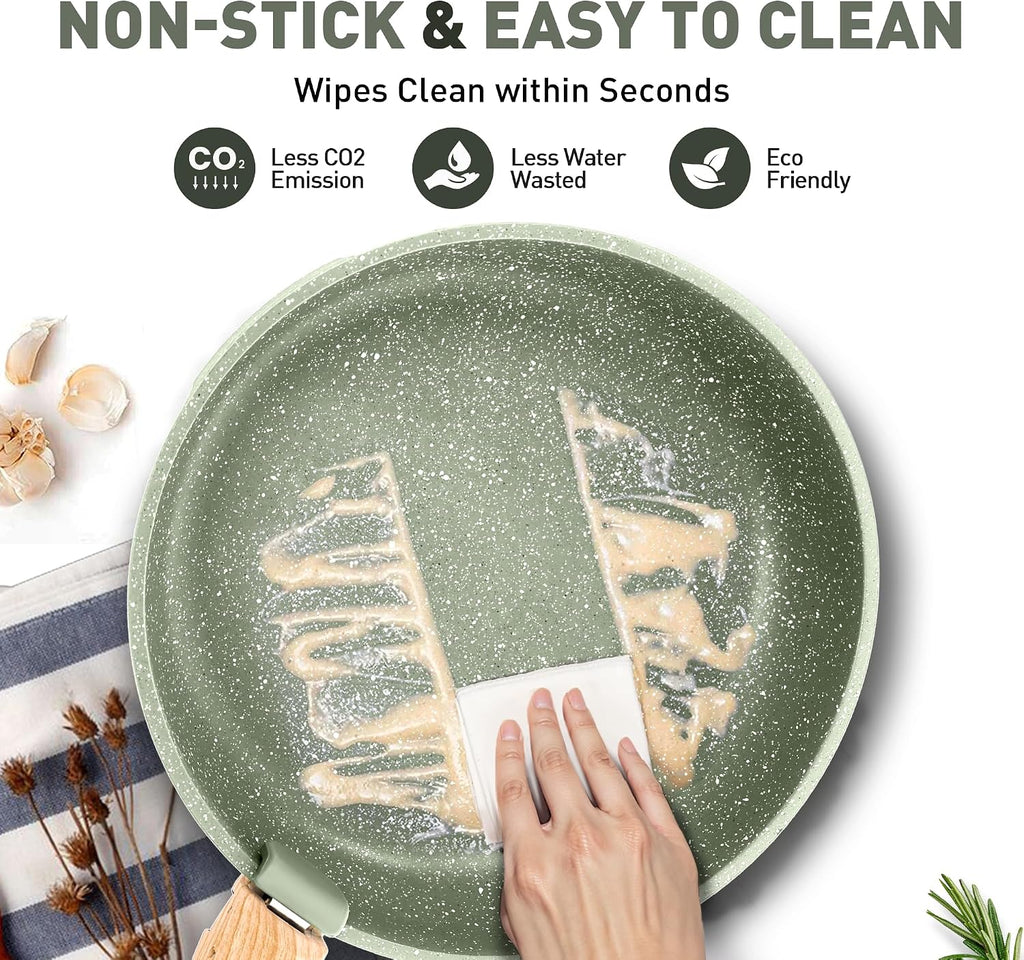 MAISON ARTS Camping Pots and Pans Set Non Stick with Removable Handle