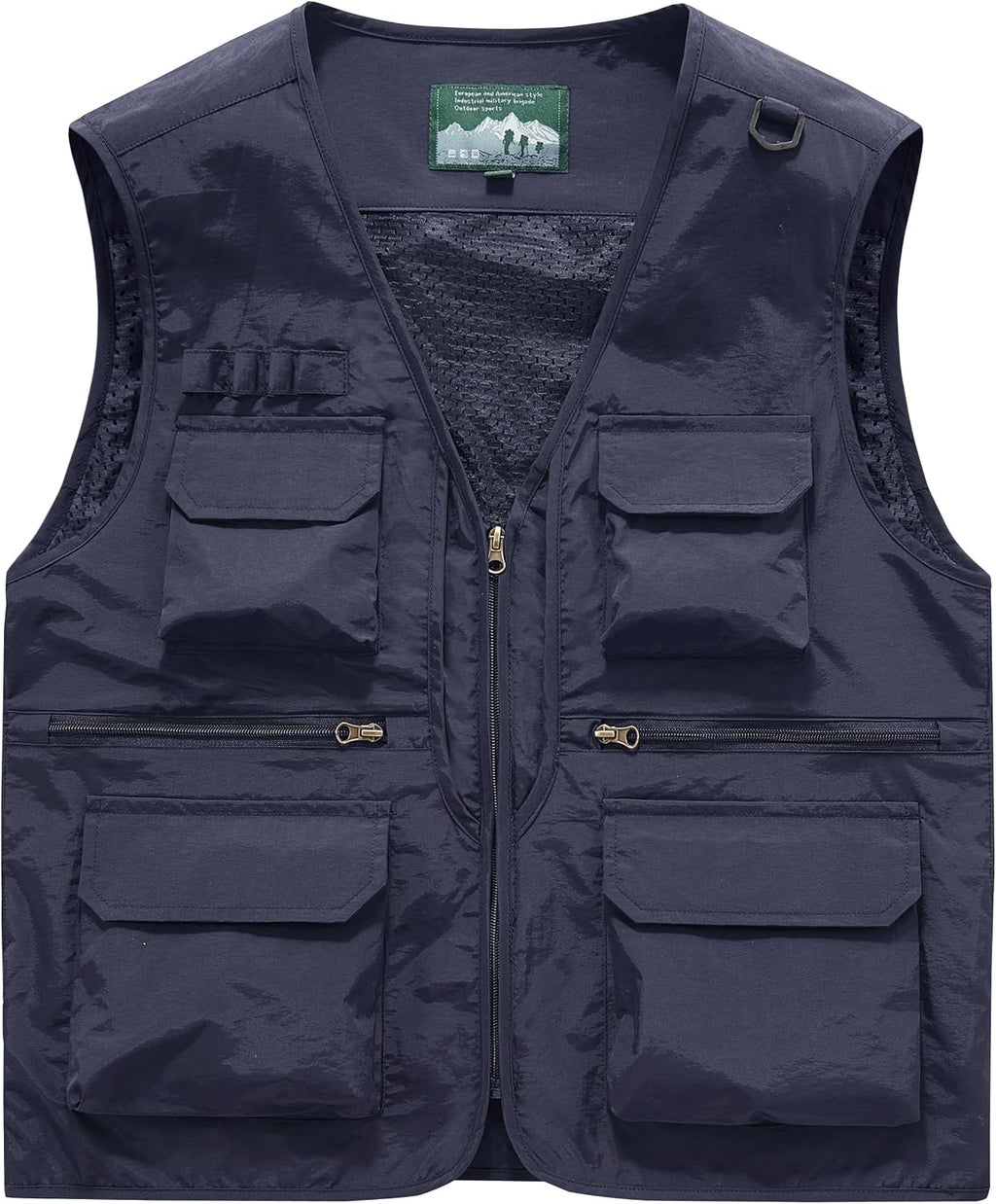 Men's Utility Fishing Cargo Vest Outdoor Lightweight Safari Travel Photo Vest Hiking Waistcoat With Multi Pockets
