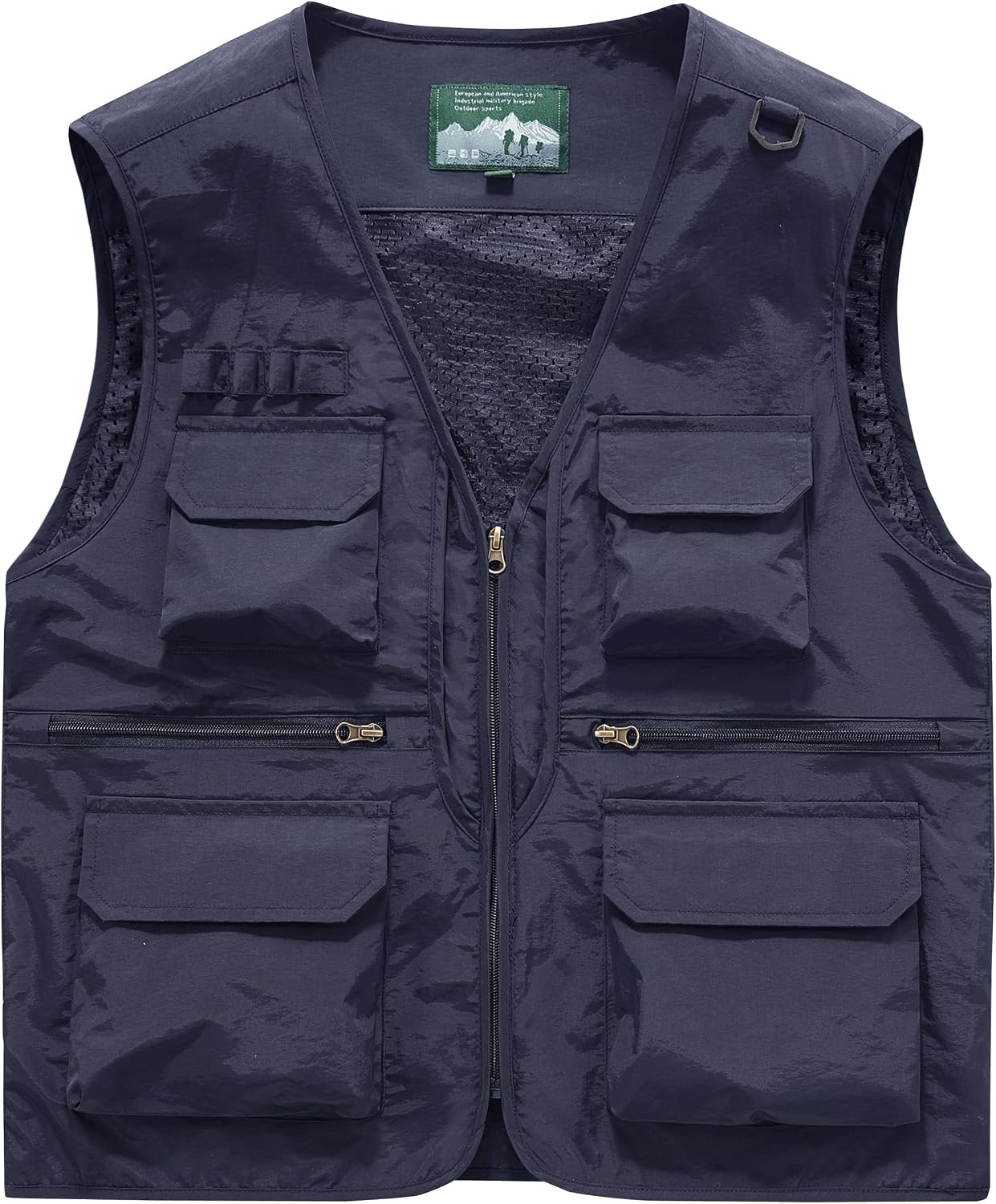 Men's Utility Fishing Cargo Vest Outdoor Lightweight Safari Travel Photo Vest Hiking Waistcoat With Multi Pockets