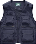 Men's Utility Fishing Cargo Vest Outdoor Lightweight Safari Travel Photo Vest Hiking Waistcoat With Multi Pockets