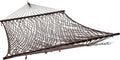 Sunnydaze Double Cotton Rope Hammock for Outside, Backyard, Patio, Brown