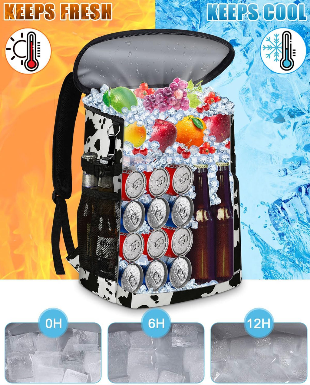 Cooler Backpack Insulated Leakproof Waterproof Backpack Cooler Bag 30/45 Cans, Large Capacity Lightweight Travel Camping Beach Backpack Cooler Ice Chest for Men and Women