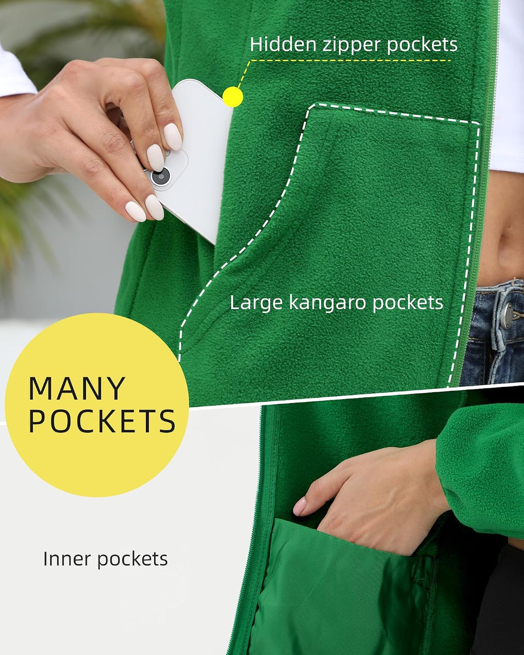 Argstar Women's Fleece Jacket 6 Pockets (XS-2XL)
