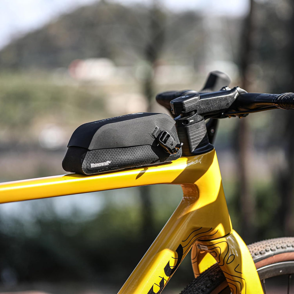 Rhinowalk Bike Top Tube Bag 0.6L/1L/1.5L Bike Frame Bag with Magnetic Flap Fully Waterproof and Stable Bicycle Frame Bag Bicycle Bag Professional Cycling Accessories for Mountain Road Bike