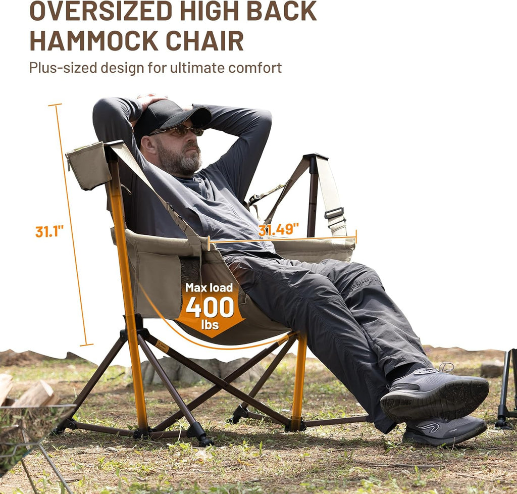TIMBER RIDGE Hammock Camping Chair, Oversized Swinging Chair, 400lbs Load