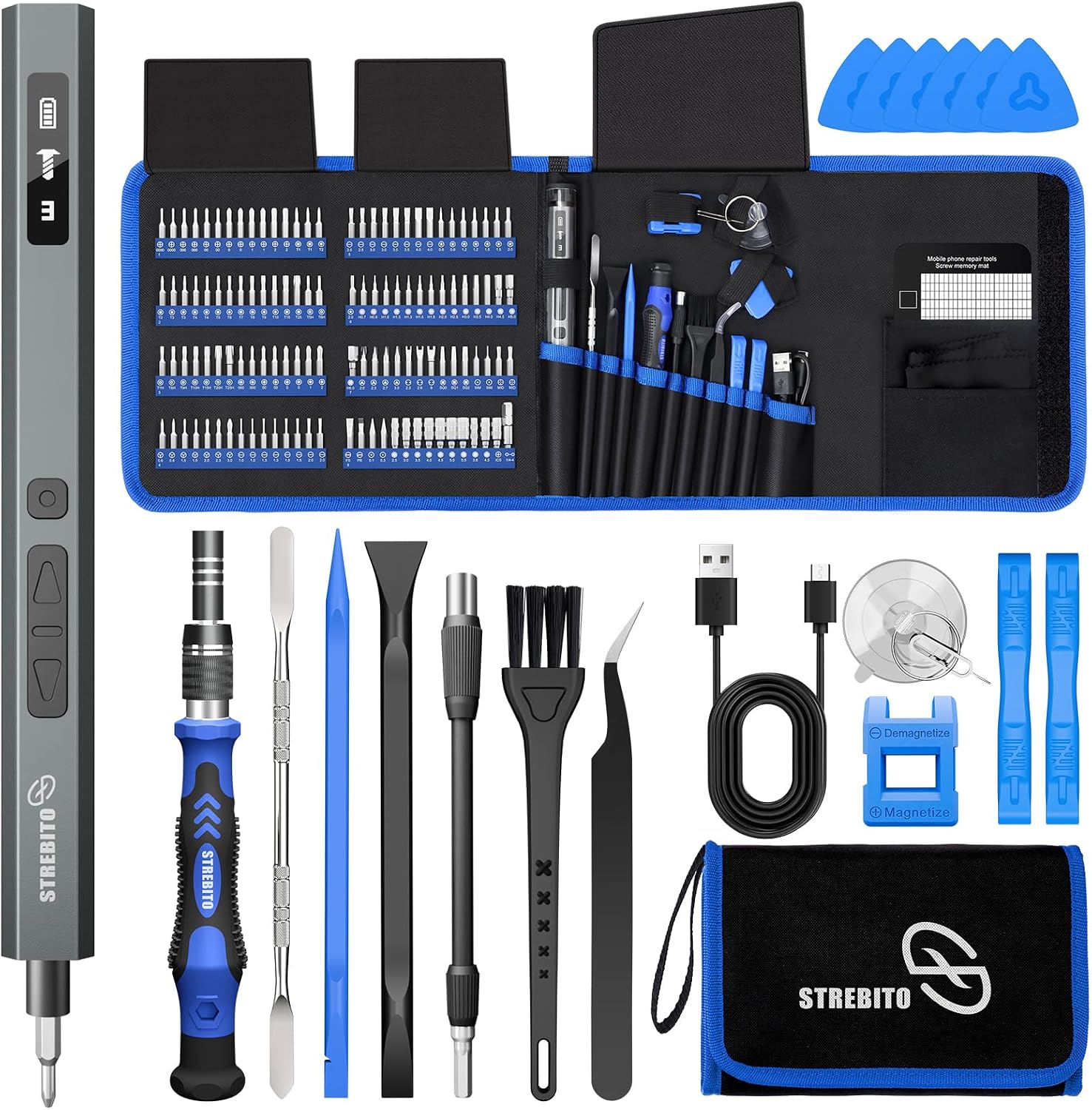STREBITO 144-Piece Upgraded Electric Screwdriver