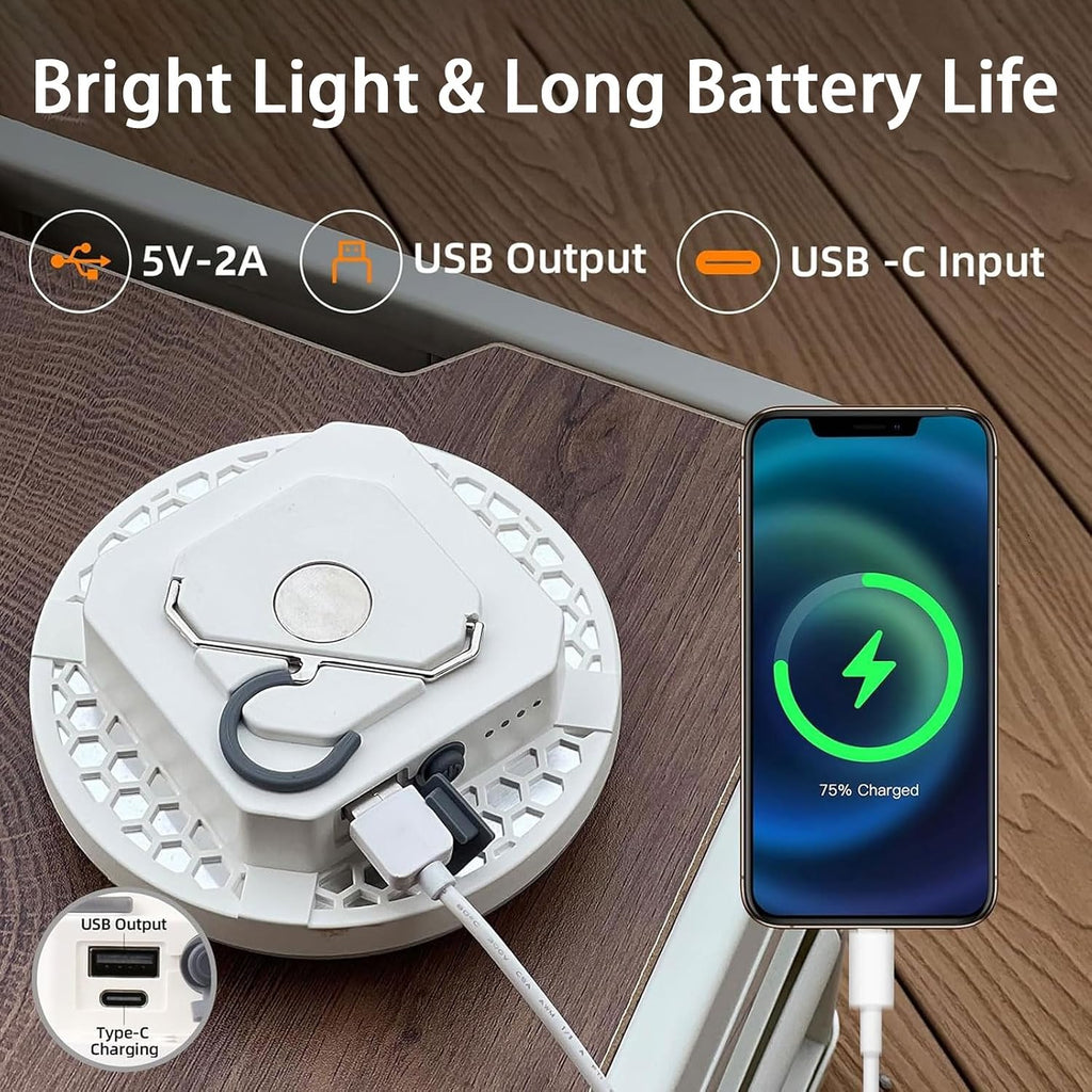 30W 4000LM Camping Tent Light,Rechargeable Canopy Light, 4 Lighting Modes