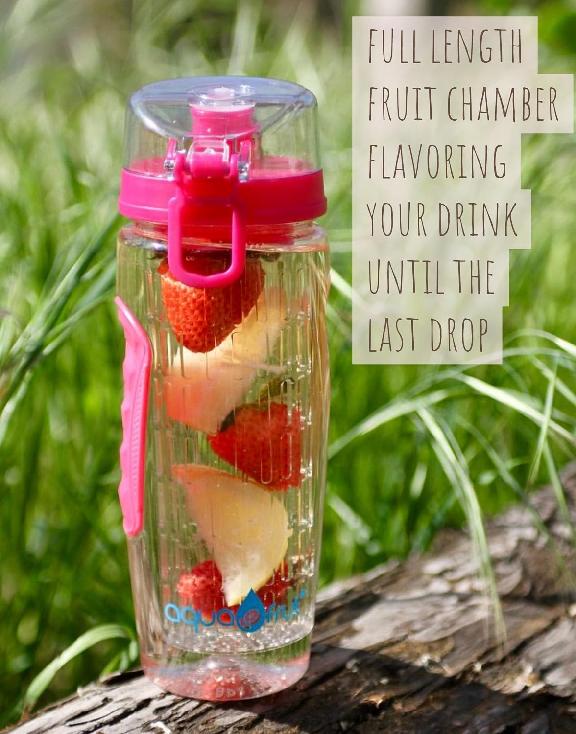 AquaFrut 32 OZ Fruit Infuser Water Bottle, BPA-Free Tritan Infusion Bottle
