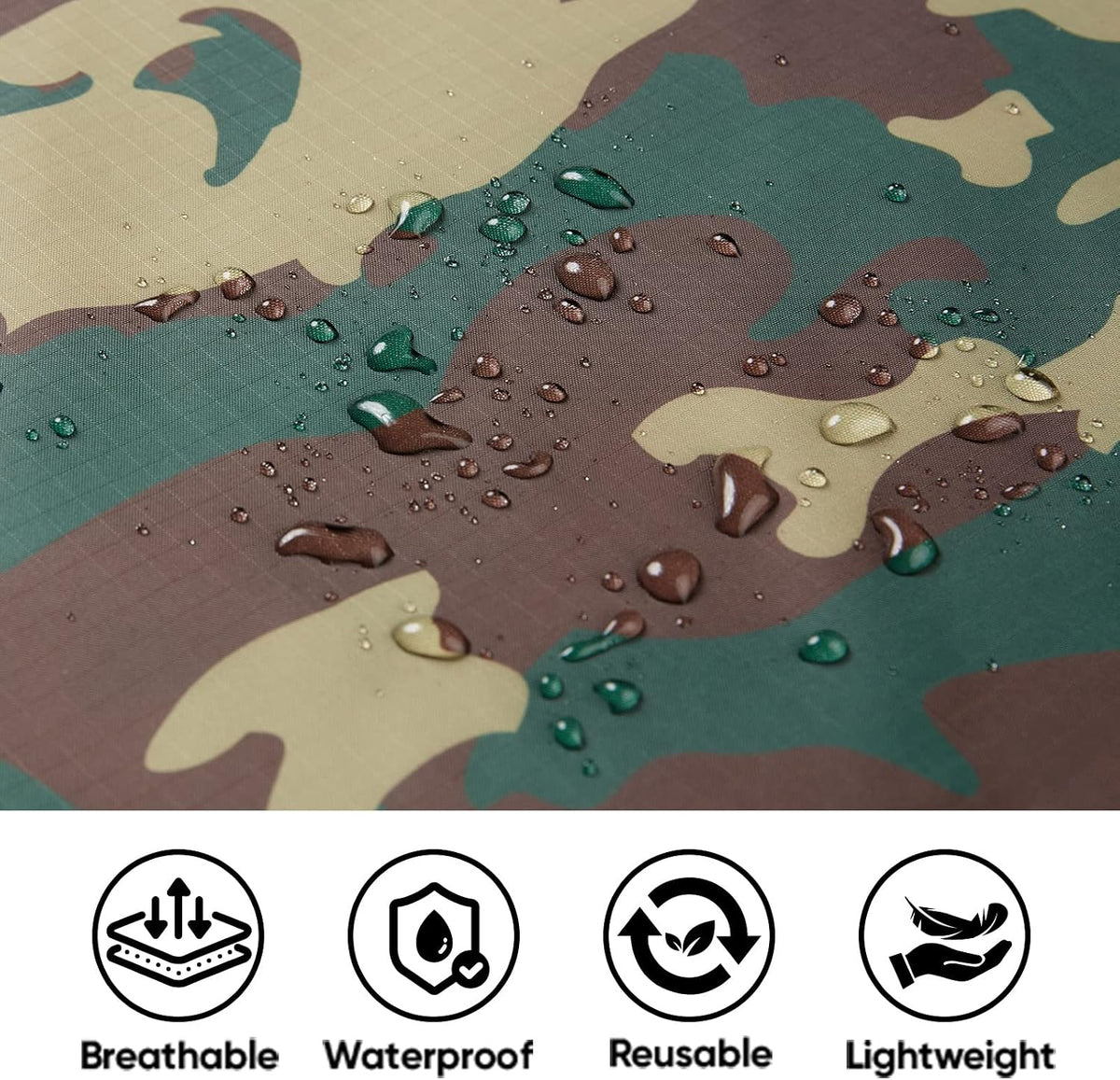 PTEROMY Hooded Rain Poncho for Adults, Reusable Waterproof Raincoat