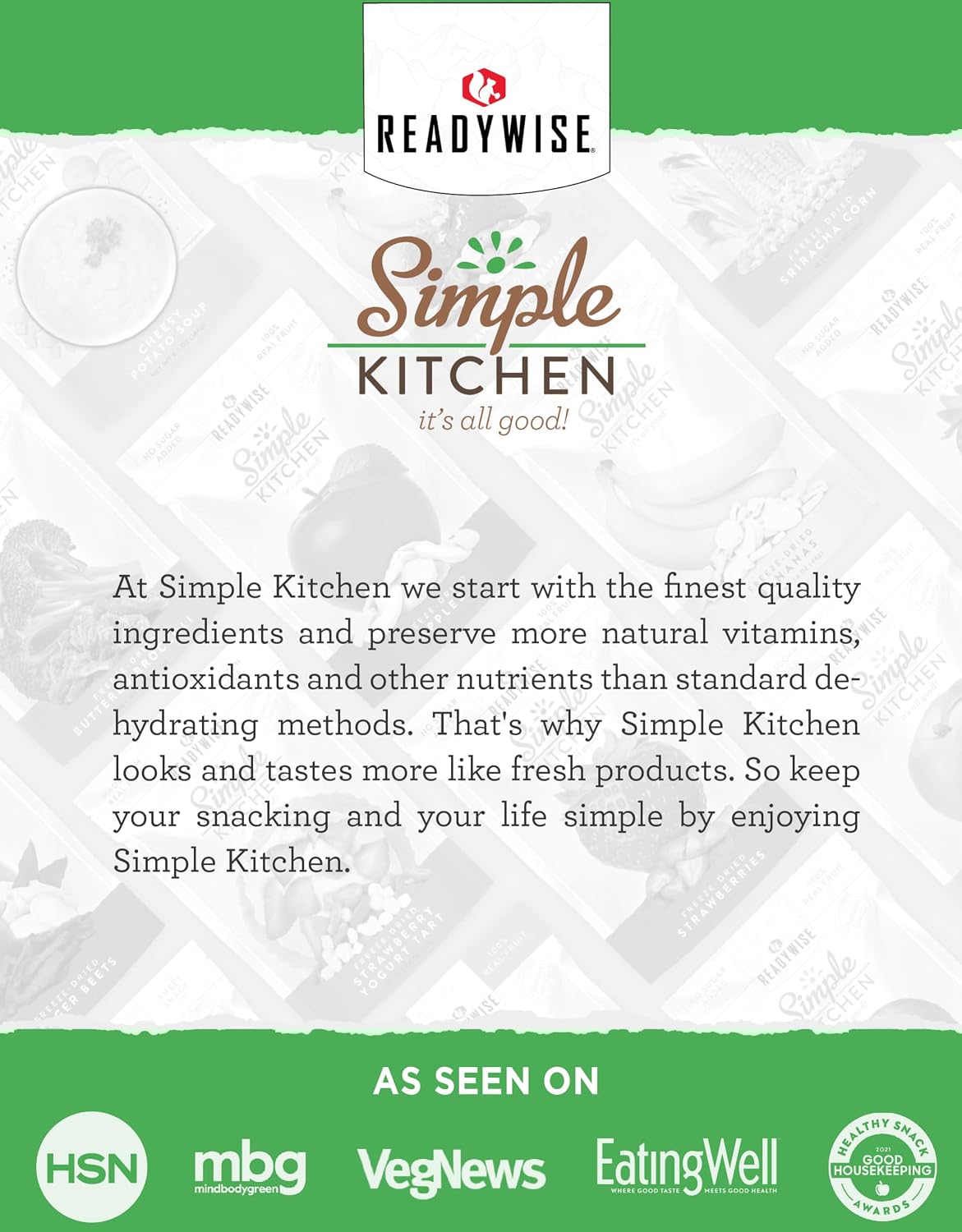 SIMPLE KITCHEN Freeze Dried Peas #10 Can, 17 Servings, Emergency Camping