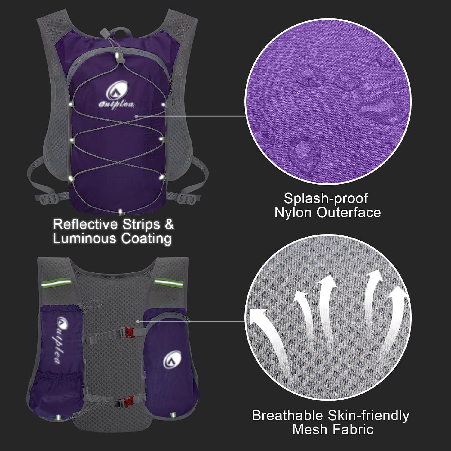 Ouplea Small Running Hydration Backpack Hydro Vest with 2L Water Bladder