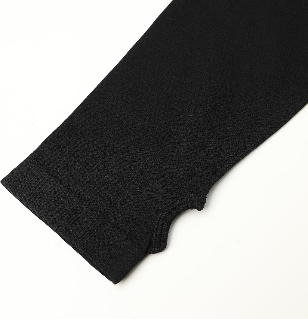 E4M Men’s Thermals Top and Bottom Set - Men’s Long Johns with Ski Mask, Black