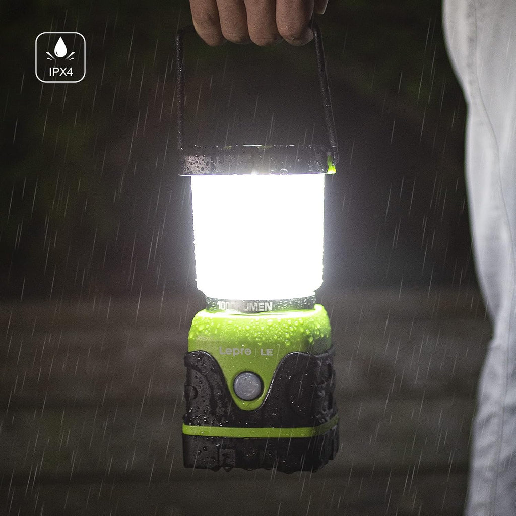 Lepro 1000LM Battery Powered LED Camping Lantern with 4 Light Modes, Green