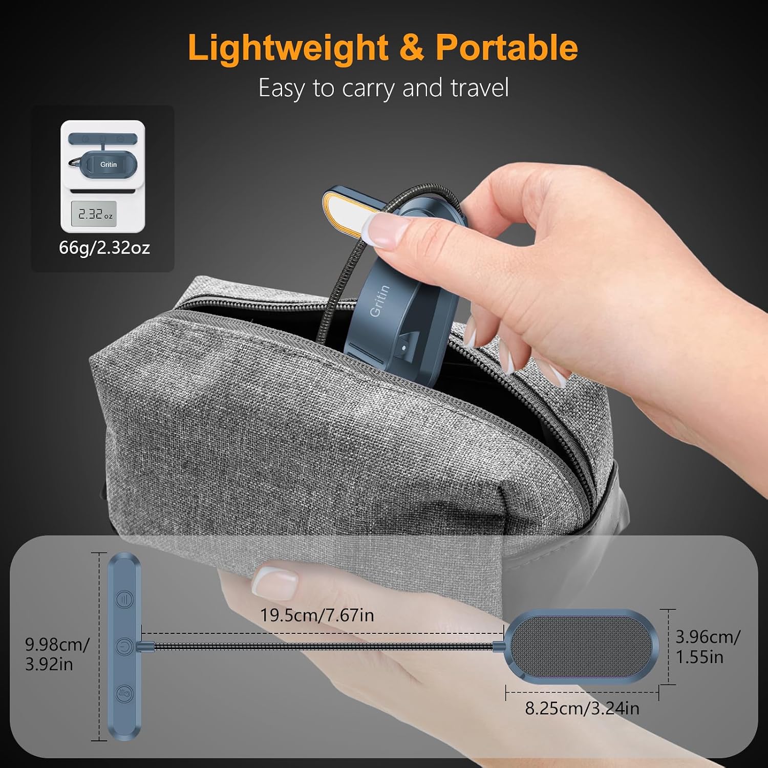 Gritin Rechargeable Book Light for Reading in Bed with 19 LED