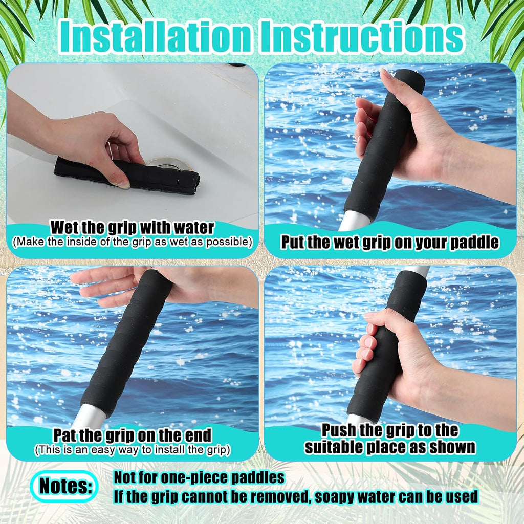 Seenelling 4 Pcs Kayak Paddle Grips Non Slip Silicone Wraps