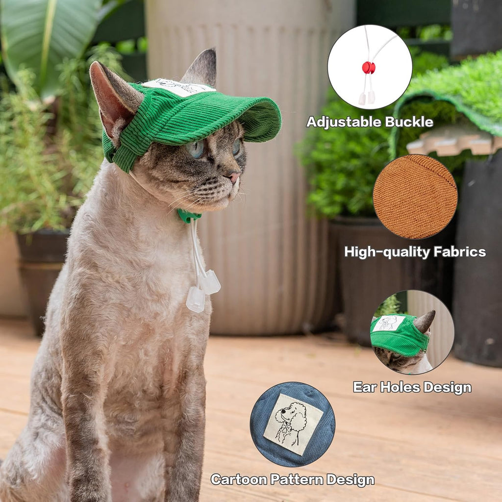 Pet Dog Baseball Cap, Cat Hat, Cat Dog Sun Cap with Ear Holes, Adjustable Puppy Outdoor Sun Hat (Pink, X-Small)