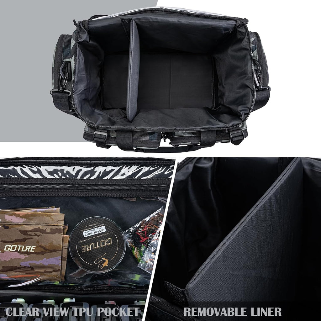 Goture Large Tackle Bag, Water Resistant Saltwater Gear Storage
