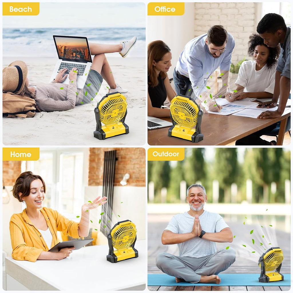 Portable Fan Rechargeable 20000mAh Cordless Battery Powered Camping Fan