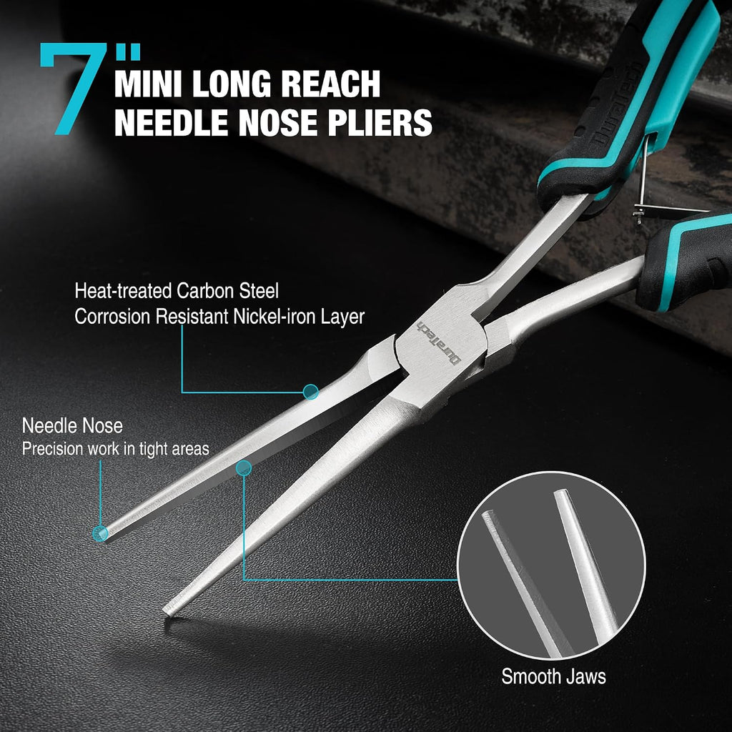DURATECH 7" Long Reach Needle Nose Pliers, Extra Long Nose Pliers
