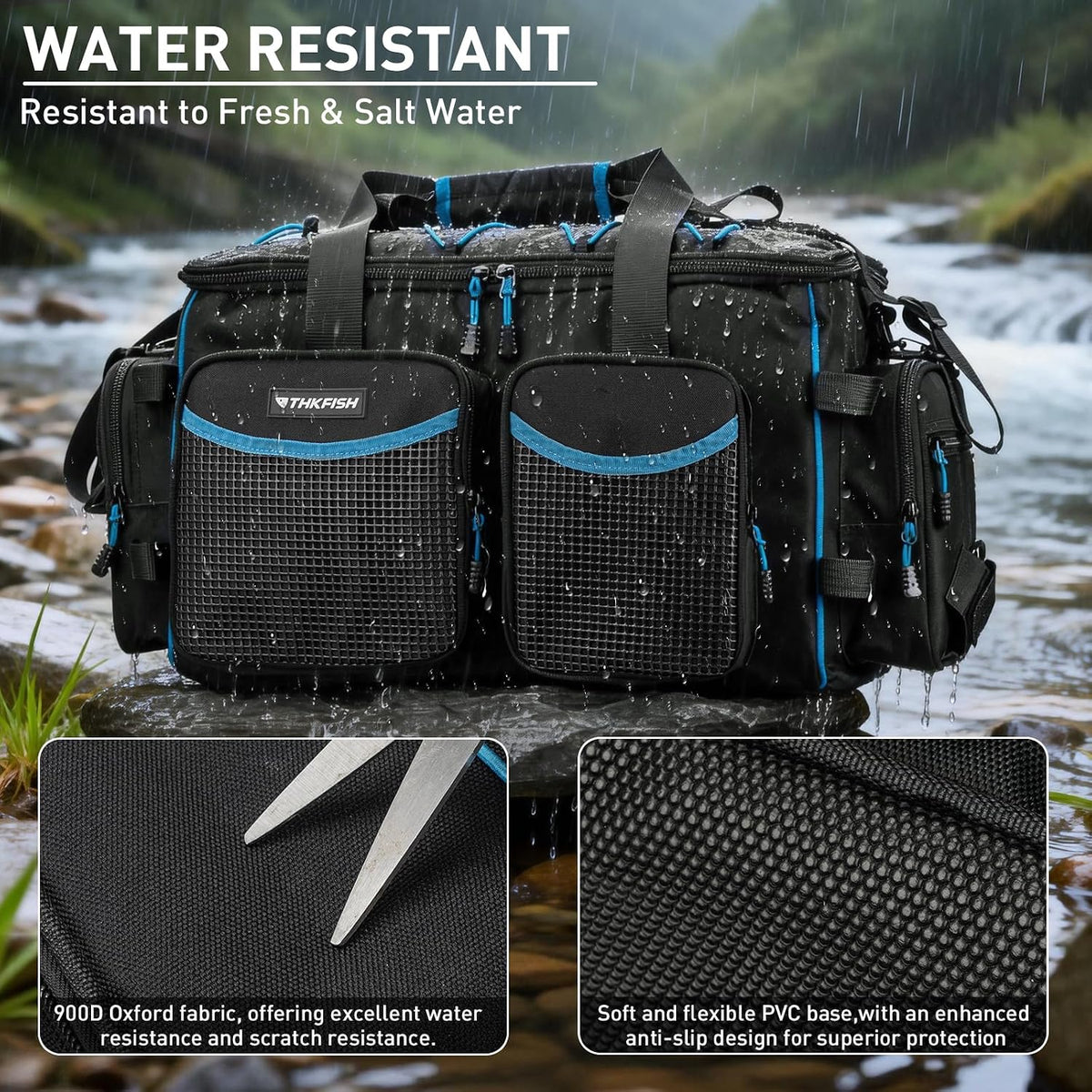 THKFISH Waterproof Large Fishing Tackle Bag for 3600/3700 Tackle Box
