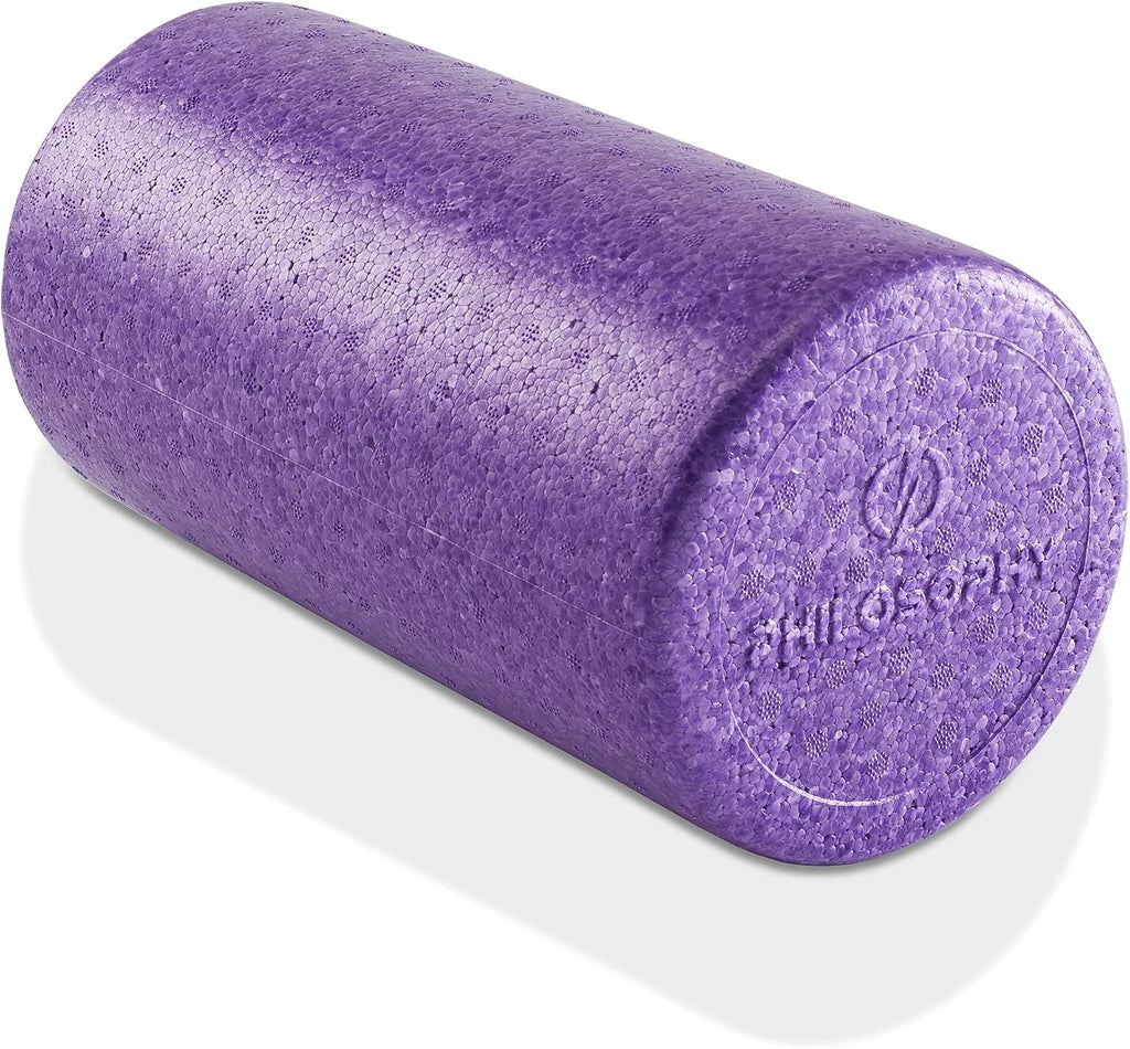 Philosophy Gym 12" High-Density Foam Roller for Exercise, Massage, Muscle Recovery - Round, Black