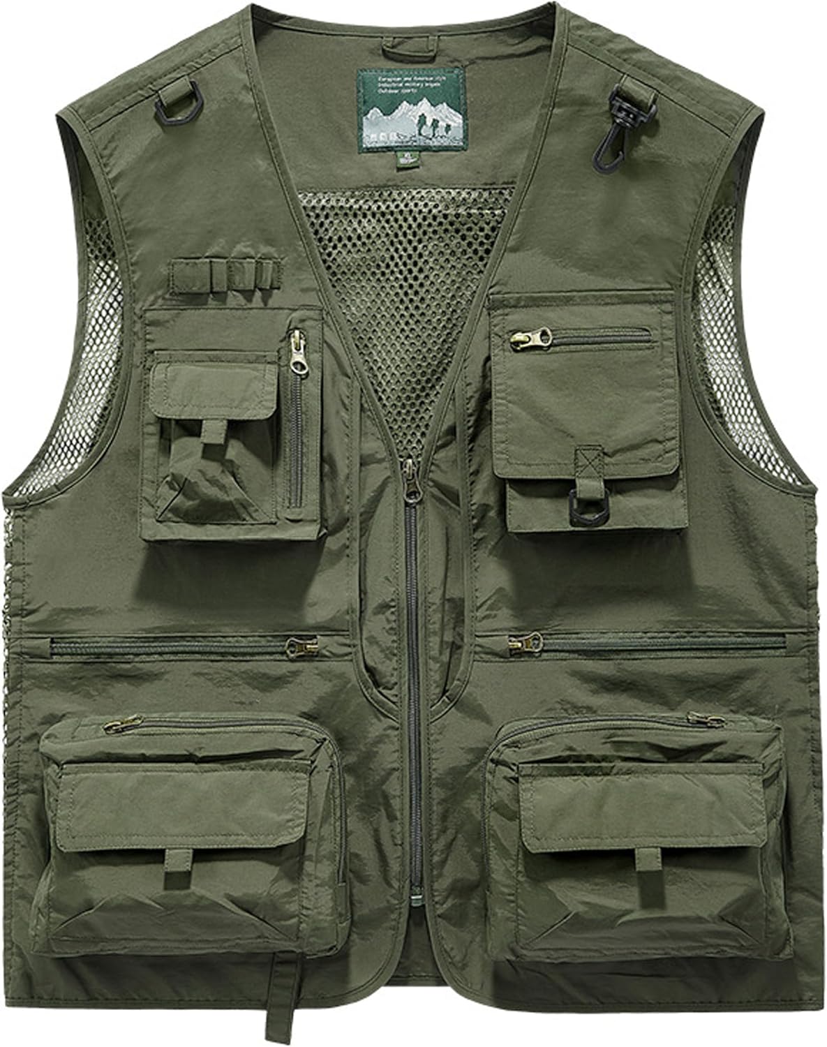 Men's Lightweight Mesh Fishing Vest Utility Outdoor Multi-Pocket Hunting Cargo Vest