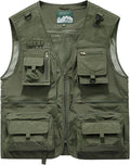 Men's Lightweight Mesh Fishing Vest Utility Outdoor Multi-Pocket Hunting Cargo Vest