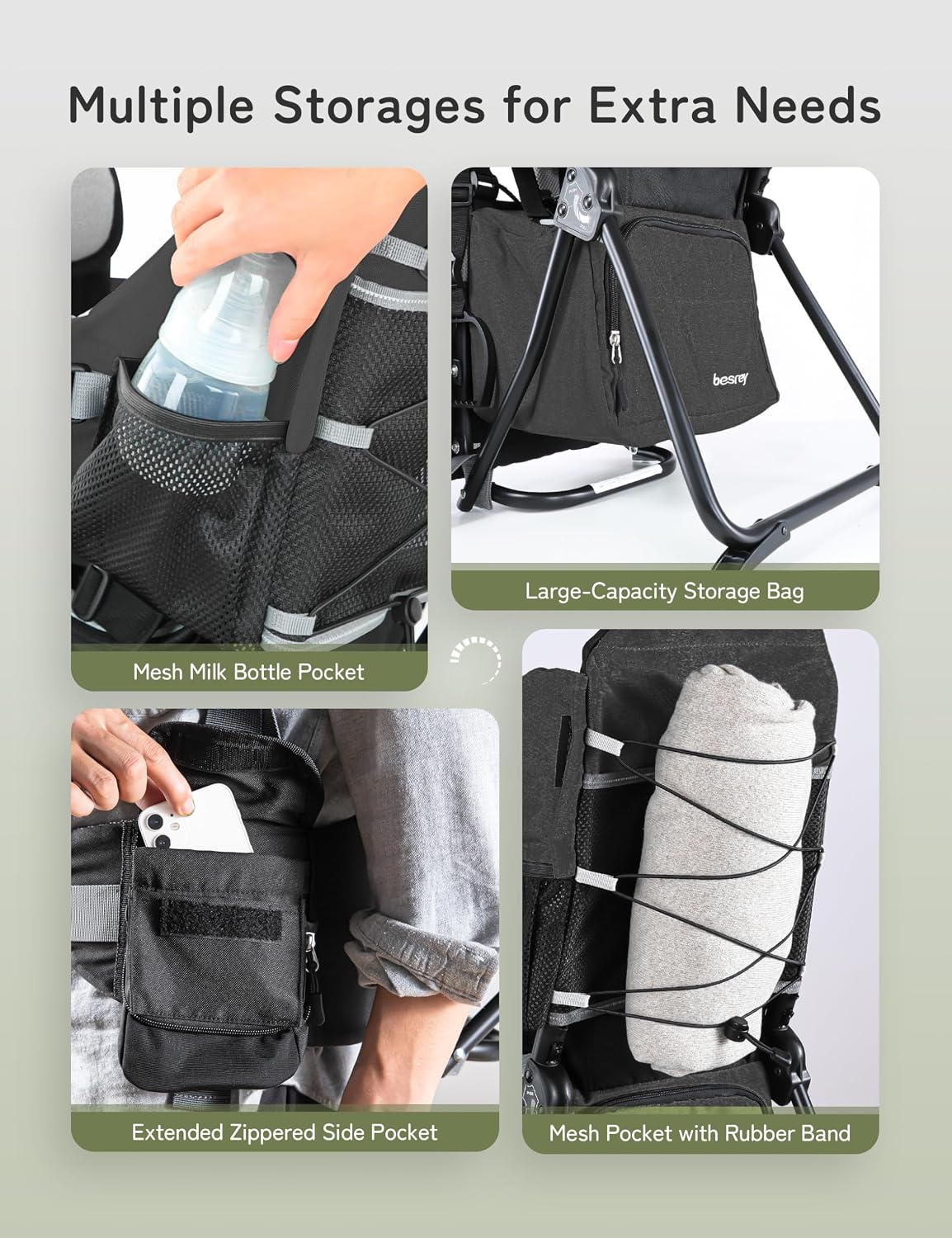 besrey Toddler Hiking Backpack Carrier-Adjustable Padded Shoulder Straps