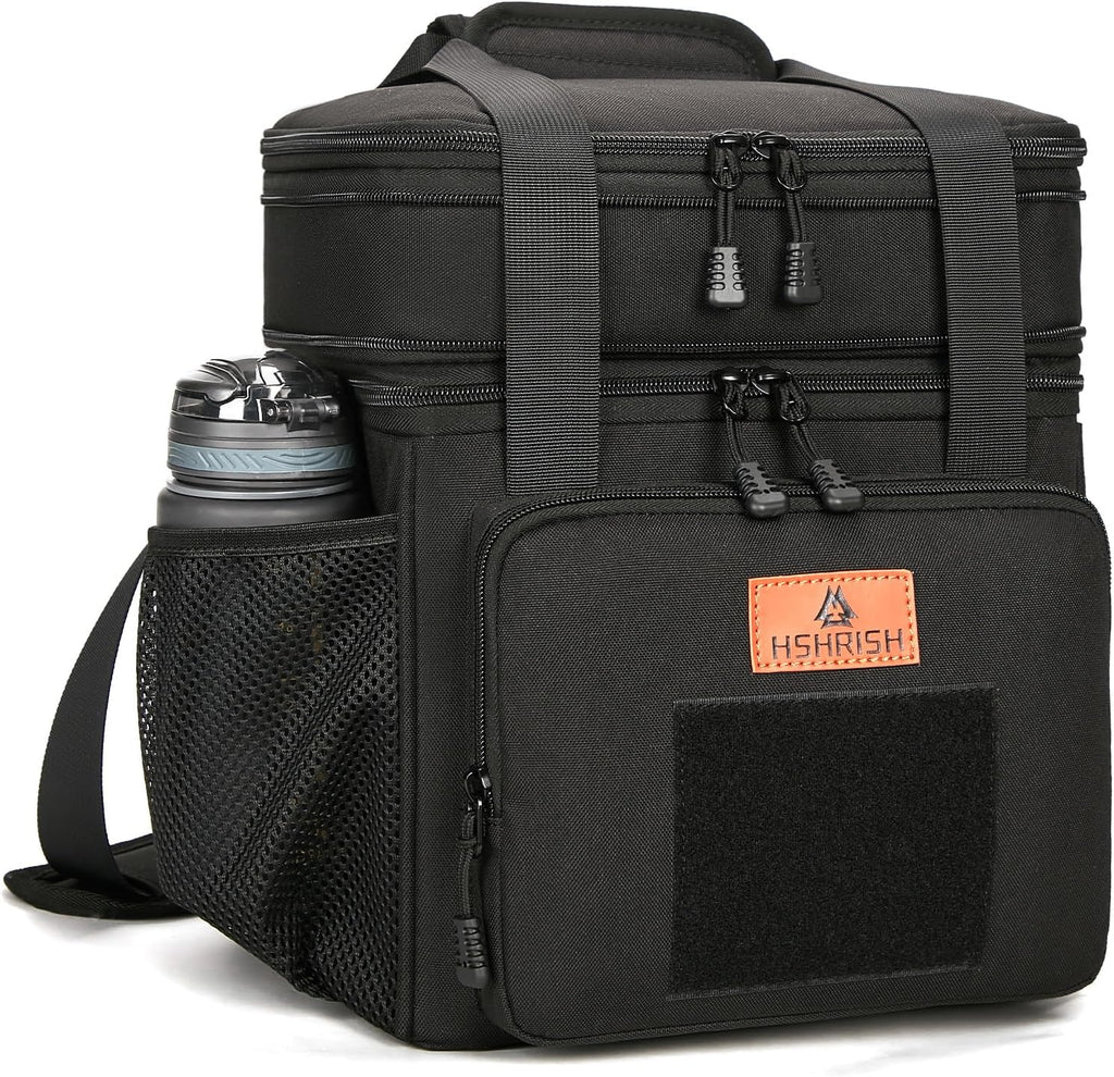 HSHRISH Expandable Large Tactical Lunch Box for Adults, Durable Insulated Lunch Bags with Shoulder Strap, Cooler Bag for Men Women Work Outdoor Picnic Trips,Blue