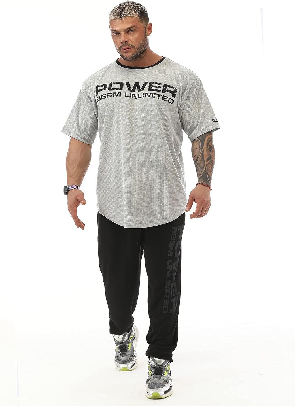Men's Oversize Gym Fitness and Bodybuilding T-Shirt, Cotton O-Neck Lifestyle Top