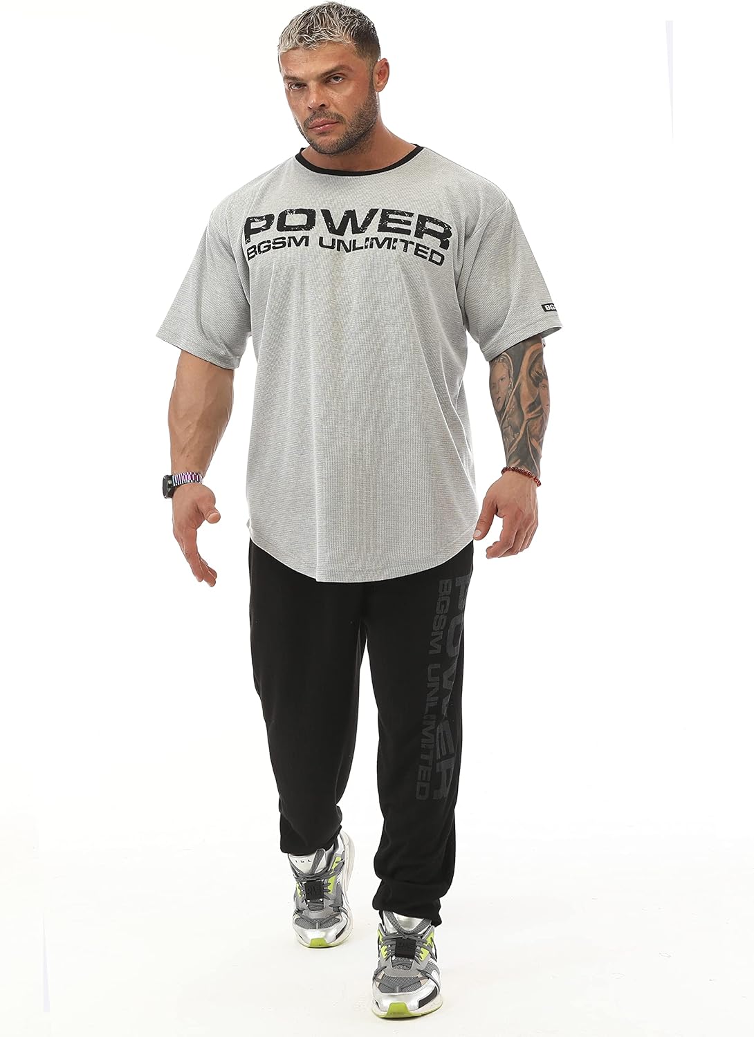 Men's Oversize Gym Fitness and Bodybuilding T-Shirt, Cotton O-Neck Lifestyle Top