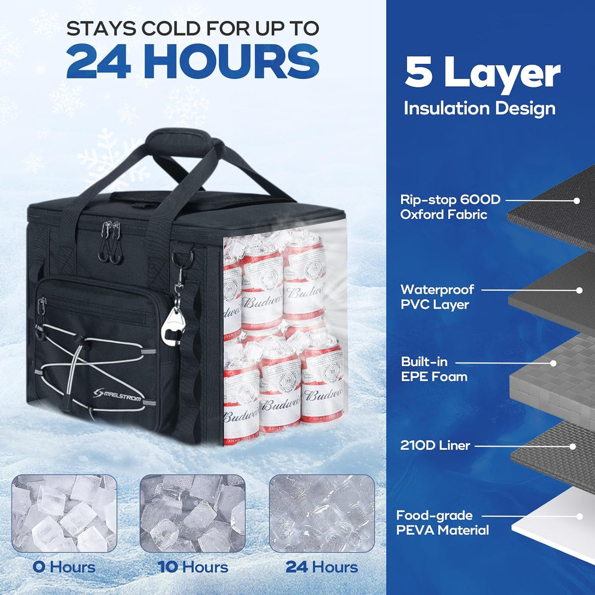 Maelstrom 30/40 Can Soft Cooler Bag, Leakproof Insulated Ice Chest