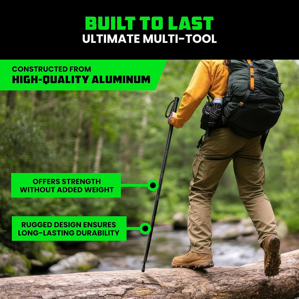 Rhino USA Survival Hiking Stick Multi-Tool - Walking Staff for Camping
