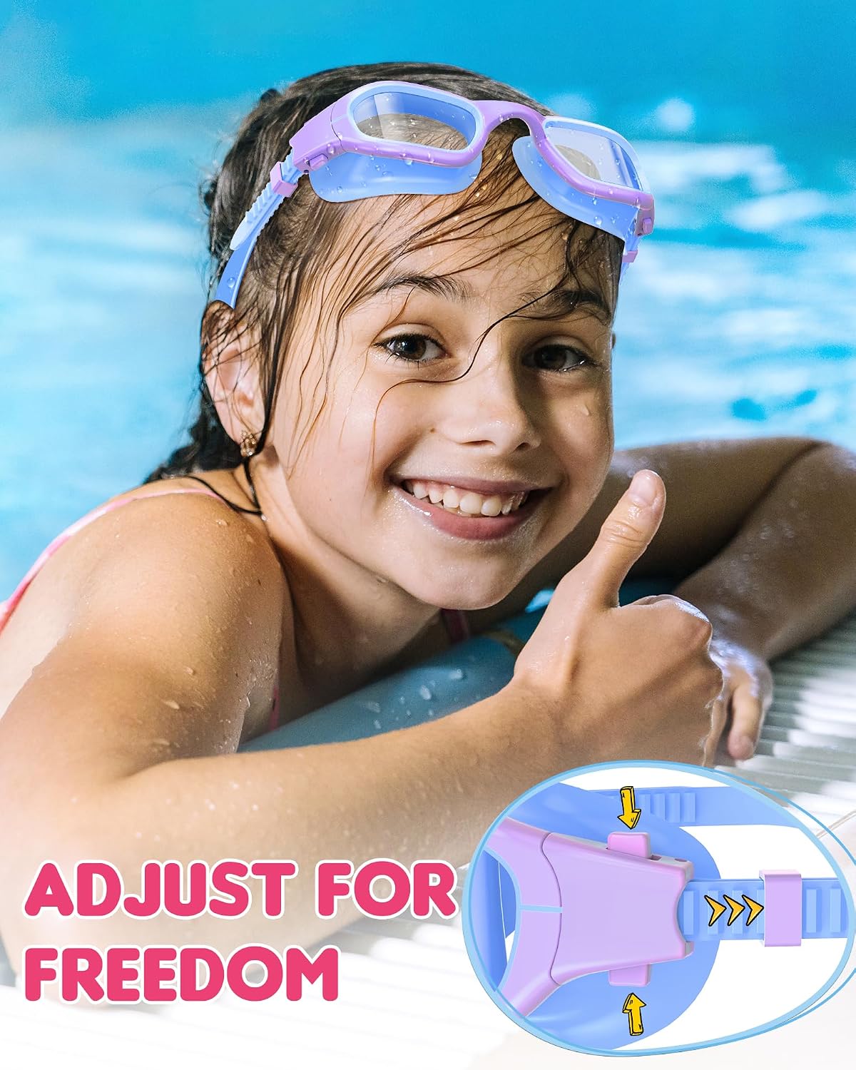Kids Swim Goggles for 6-14, Anti-Fog & UV Protection