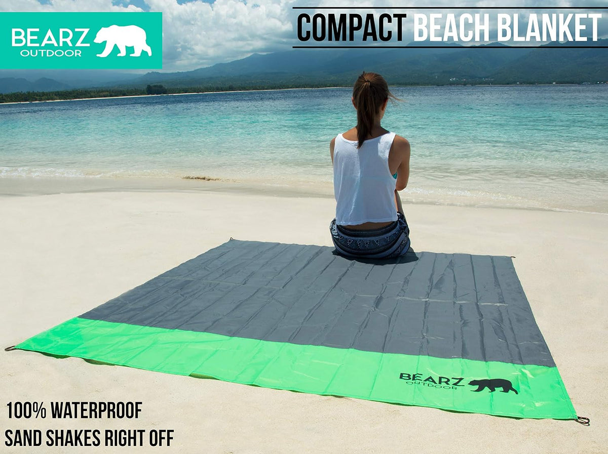 Pocket Blanket - Beach Blanket Waterproof Sandproof, Picnic Blankets Waterproof Foldable, Lightweight & Compact for Hiking, Camping, Travel, Festival Accessories