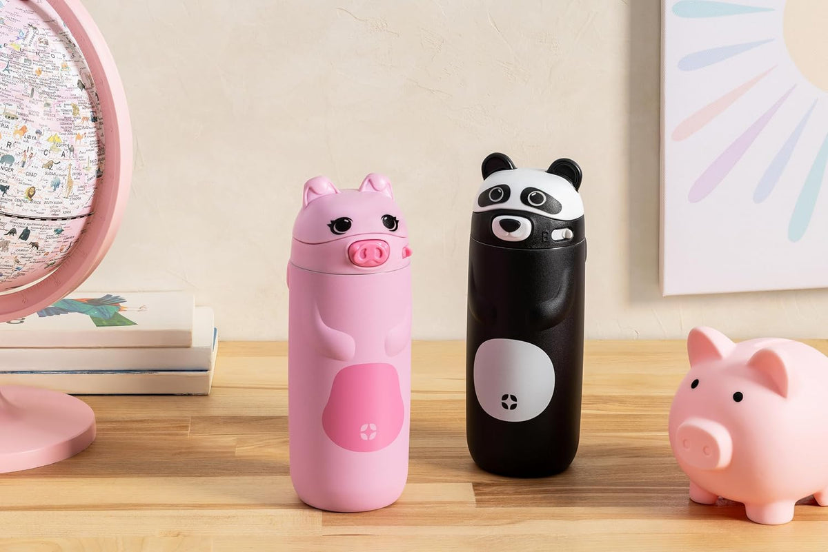 Ello Ellies 12oz Stainless Steel Leakproof Kids Water Bottle, Panda