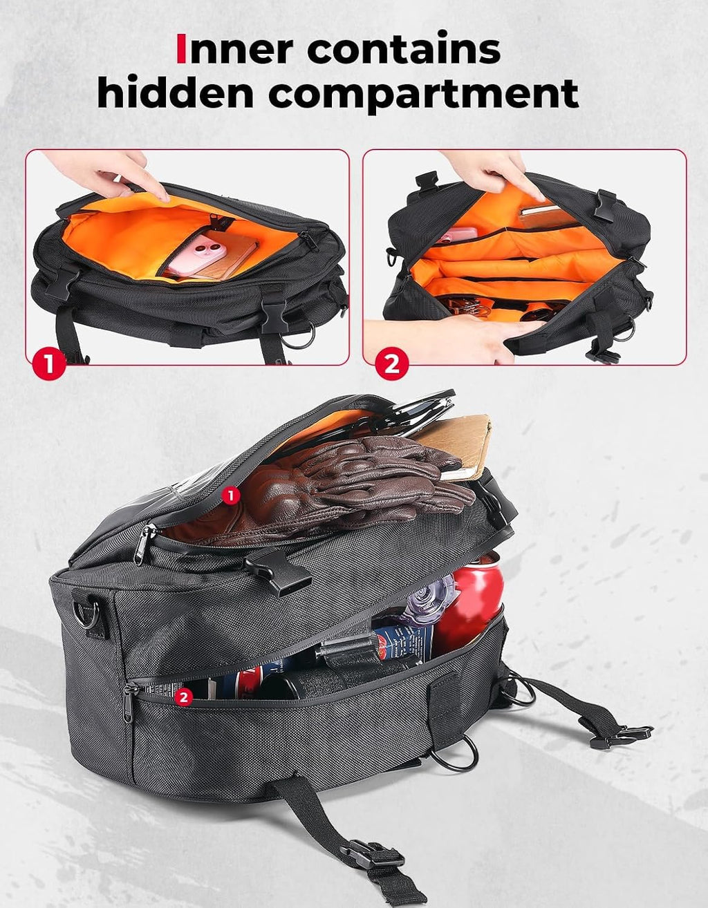 KEMIMOTO Dirt Bike Motorcycle Saddlebags 20L with Waterproof Rain Covers