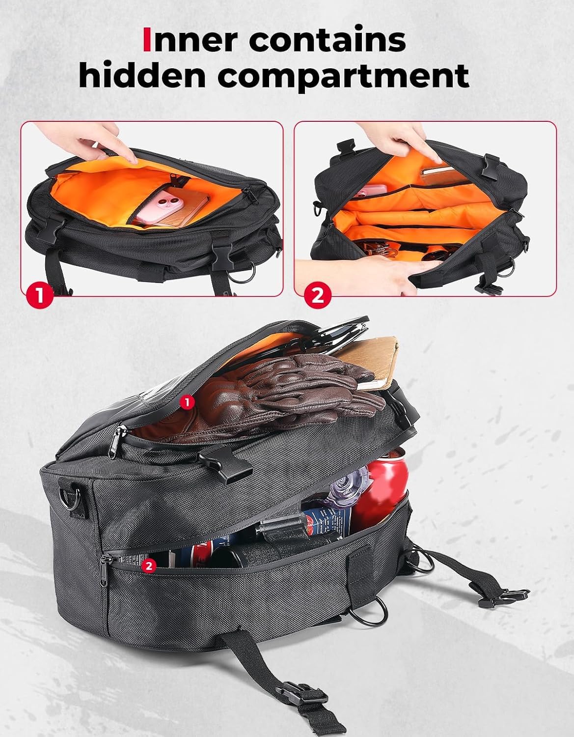 KEMIMOTO Dirt Bike Motorcycle Saddlebags 20L with Waterproof Rain Covers