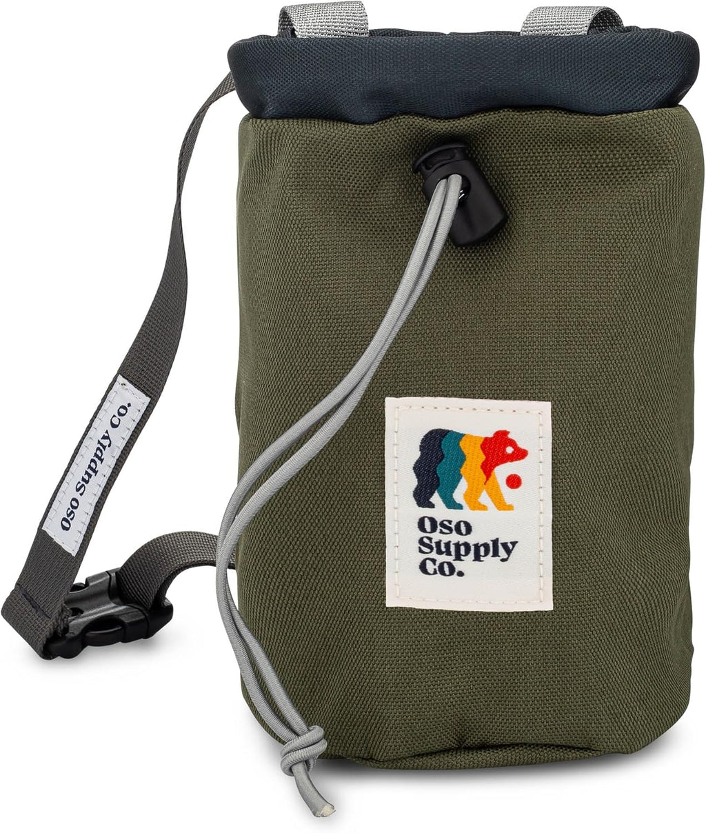 Oso Supply Co - Classic Chalk Bag for Rock Climbing, Bouldering Chalk Bag Bucket with Quick-Clip Belt, Zippered Pockets and Pouch - Perfect Indoor/Outdoor Rock Climbing Gear Equipment
